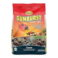 Sunburst2 Higgins Sunburst Conure food, conure bird food, parrot food blend, hulled hemp seeds for birds, bird pellets for conures, nutritious bird seed mix, premium conure nutrition, bird food for vibrant feathers, immune-boosting bird food, healthy parrot diet, small parrot food blend, daily bird food for conures, natural bird food ingredients
